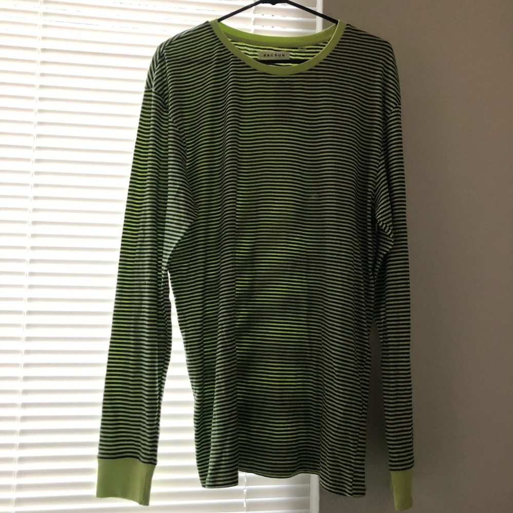 PacSun green striped long sleeve